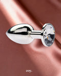 Share Satisfaction Kink Range Jeweled Butt Plug Small — White — Coy