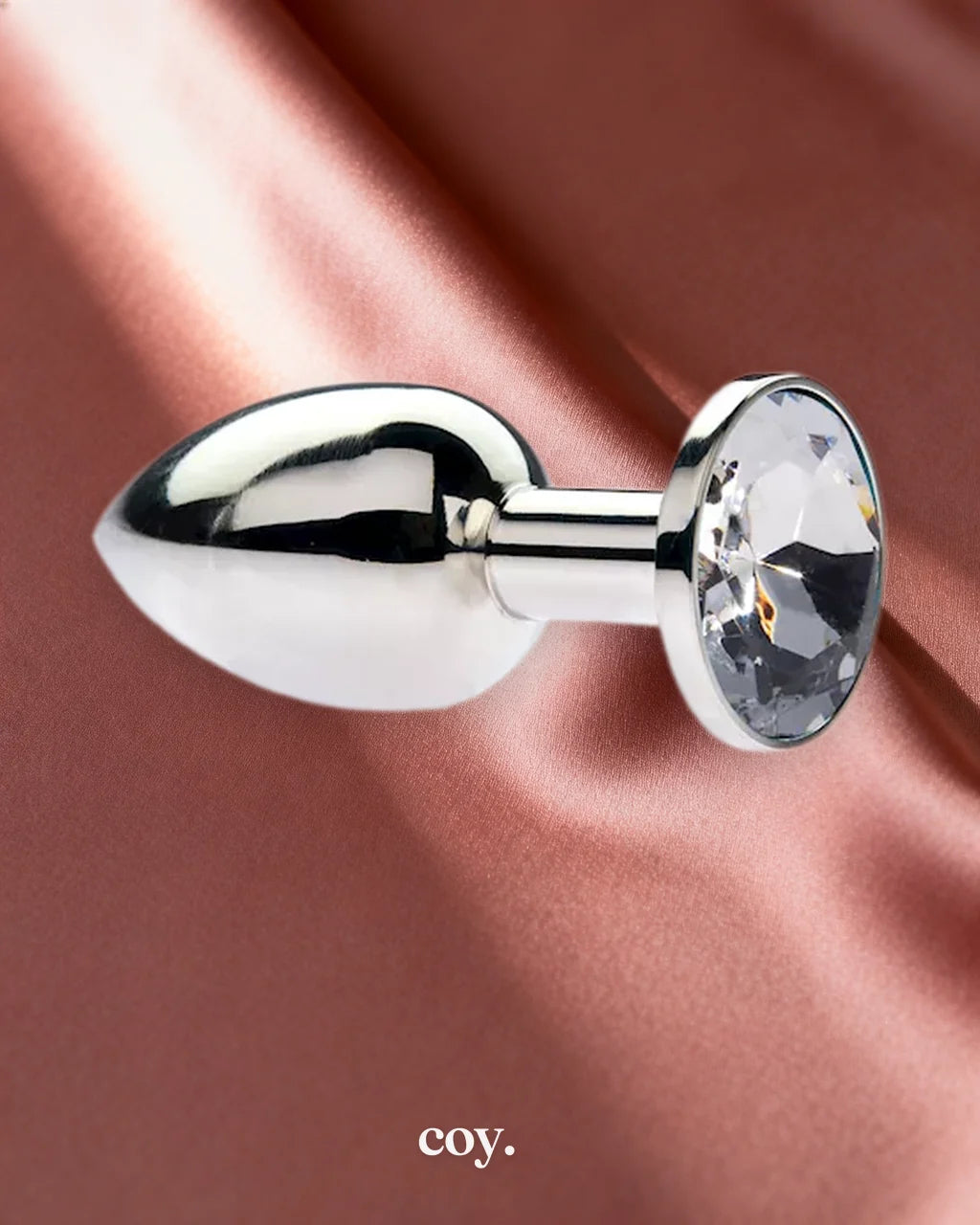 Share Satisfaction Kink Range Jeweled Butt Plug Small — White — Coy