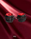 Doc Johnson Leather Wrist Restraints — Black — Coy