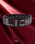 Share Satisfaction Bound X Bitch Studded Collar — Black / Silver — Coy