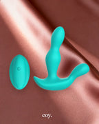 Amore Wireless Remote Control Prostate Anal Vibrator 4.8 Inch — Teal — Coy