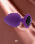 Share Satisfaction Kink Range Silicone Gemmed Butt Plug Large — Purple — Coy