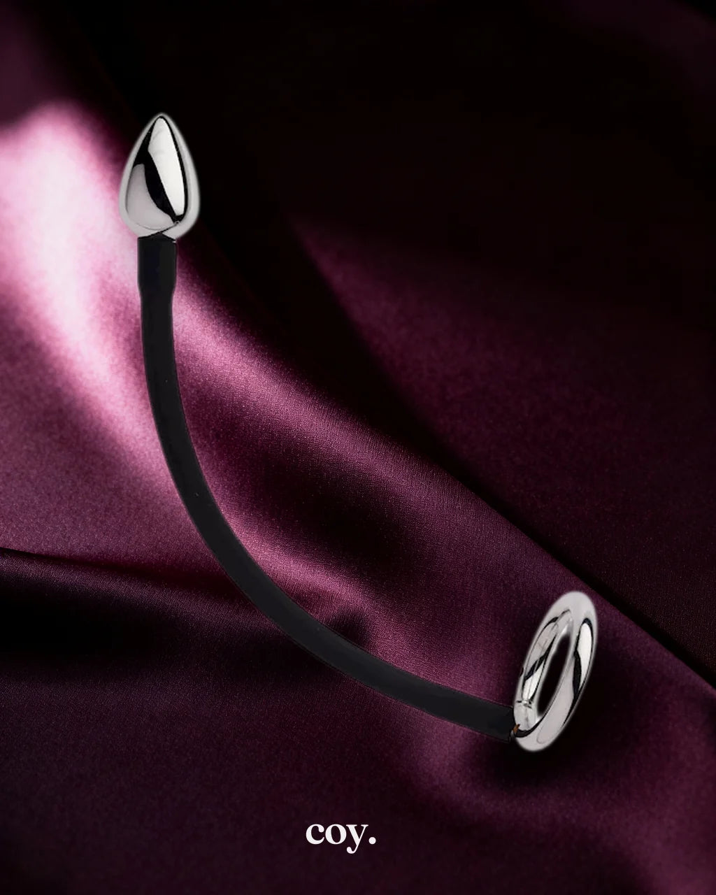 Share Satisfaction Kinki Plug Cock Ring Small — Silver — Coy