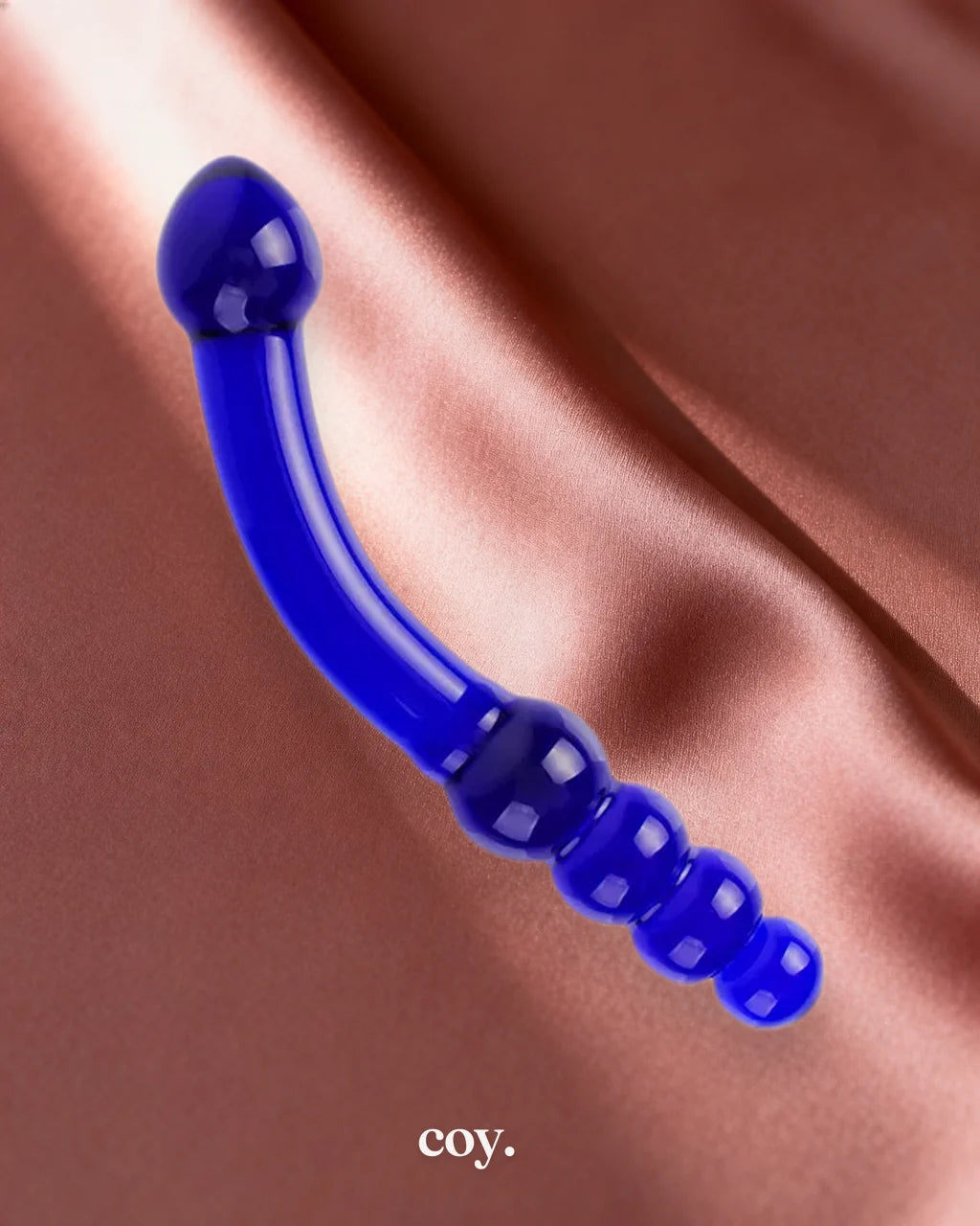 Share Satisfaction Lucent Blueberry Glass Massager 6.7 Inch — Blue — Coy