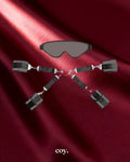 Liberator Bond Deluxe Cuff & Blindfold Kit — Black — Coy