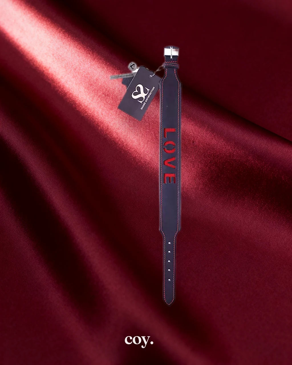 Share Satisfaction Bound X Love Cut-Out Collar — Black/Red — Coy