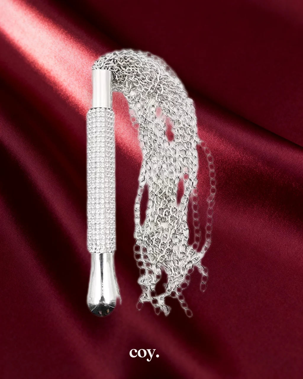 Leather Play Luxe Flogger — Silver — Coy