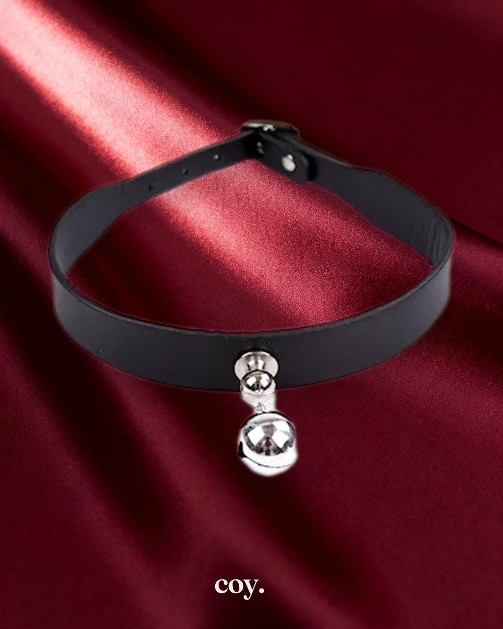 Leather Play Lonely Bell Collar — Black — Coy