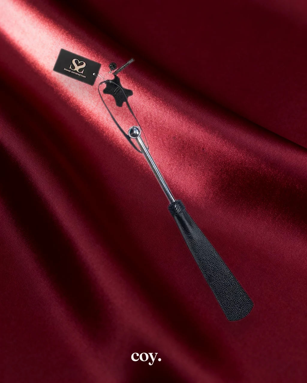 Bound X Textured Leather Paddle With Metal Handle — Coy