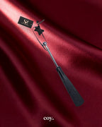 Bound X Textured Leather Paddle With Metal Handle — Coy