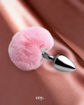 Fluffy Bunny Tail Anal Plug 5 Inch — Pink — Coy