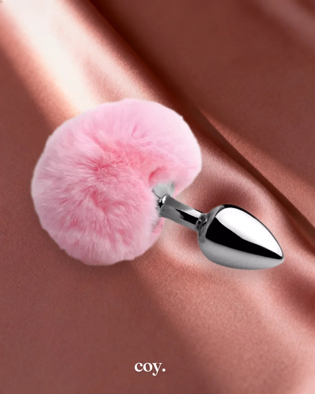 Fluffy Bunny Tail Anal Plug 5 Inch — Pink — Coy
