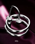 Shots Toys Double Ring Stopper C-Ring 28mm — Silver — Coy