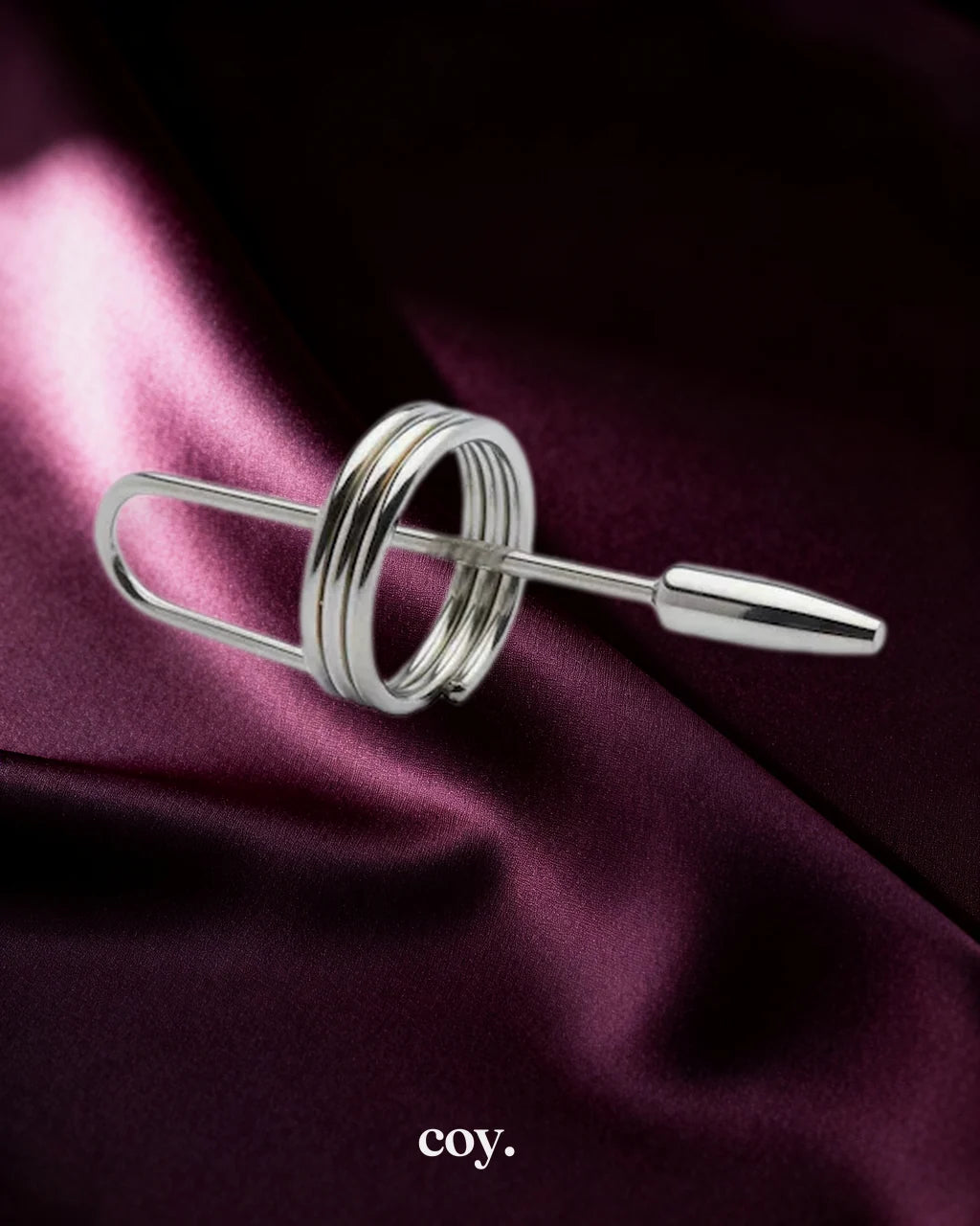 Share Satisfaction Kink Range Head Ring Penis Plug — Silver — Coy