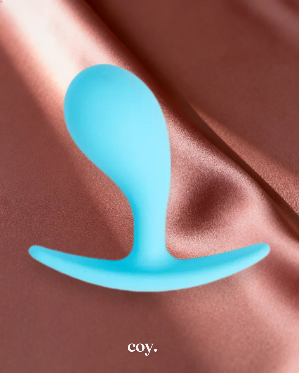 Share Satisfaction Large Curved Butt Plug 2.4 Inch — Aqua — Coy