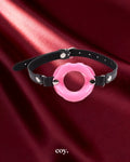 Leather Play Lip Mouth Gag with Strap — Pink — Coy