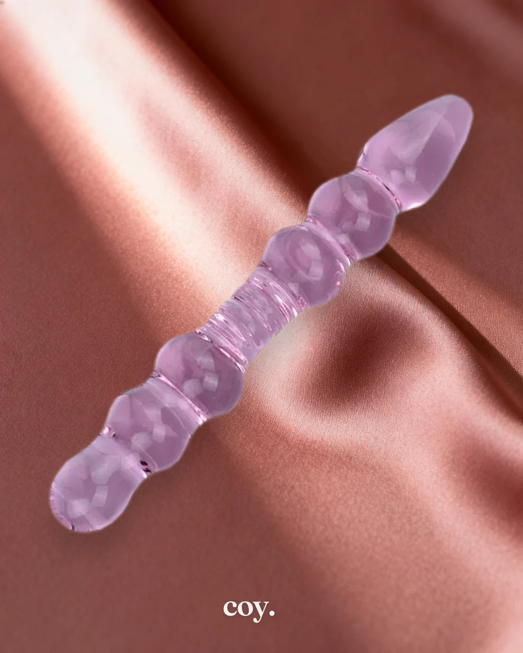 Share Satisfaction Lucent Pink Glass Beaded Prostate Massager 7.8 Inch — Coy