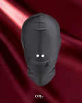 Leather Play Zipper Full Cover Hood — Black — Coy