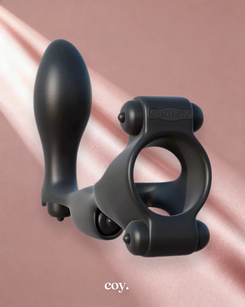 Fantasy C-Ringz Ultimate Ass-Gasm 6.3 Inch Couples Vibrator — Black — Coy