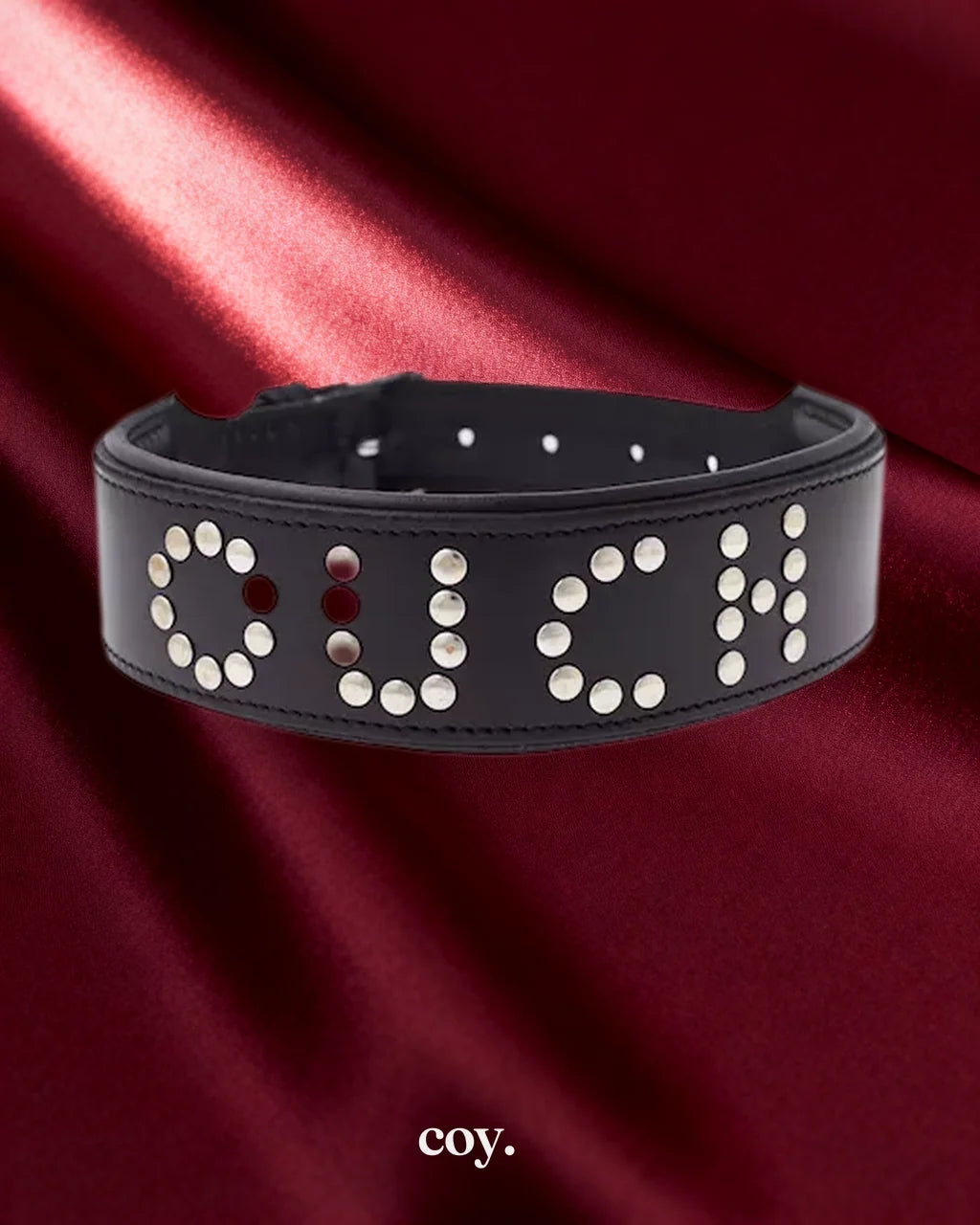 Share Satisfaction Bound X Ouch Studded Collar — Black / Silver — Coy