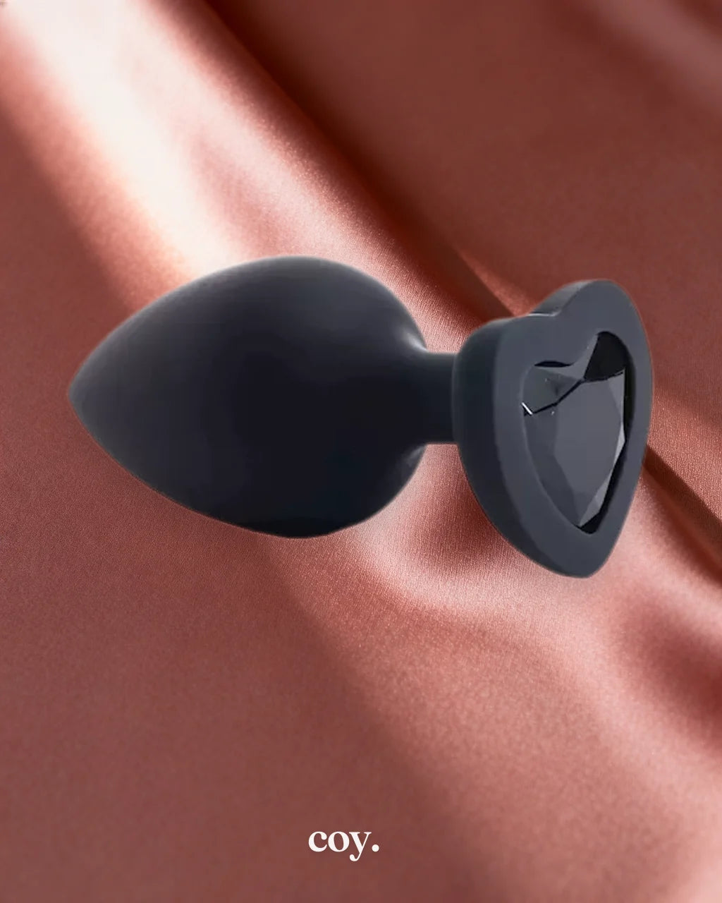 Share Satisfaction Kink Range Gemmed Butt Plug Large — Black — Coy