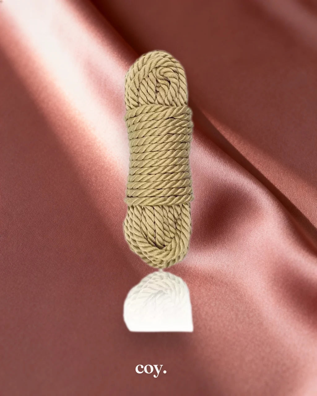 Leather Play Hemp Rope 10m Butt Plug Tail — Brown — Coy