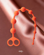 Share Satisfaction Silicone Anal Beads 13.5 Inch — Orange — Coy