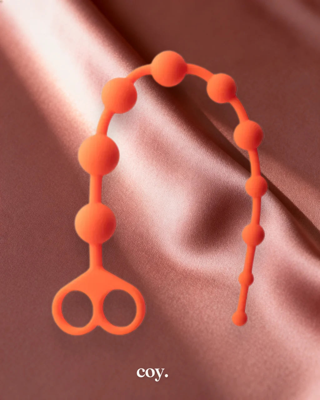 Share Satisfaction Silicone Anal Beads 13.5 Inch — Orange — Coy