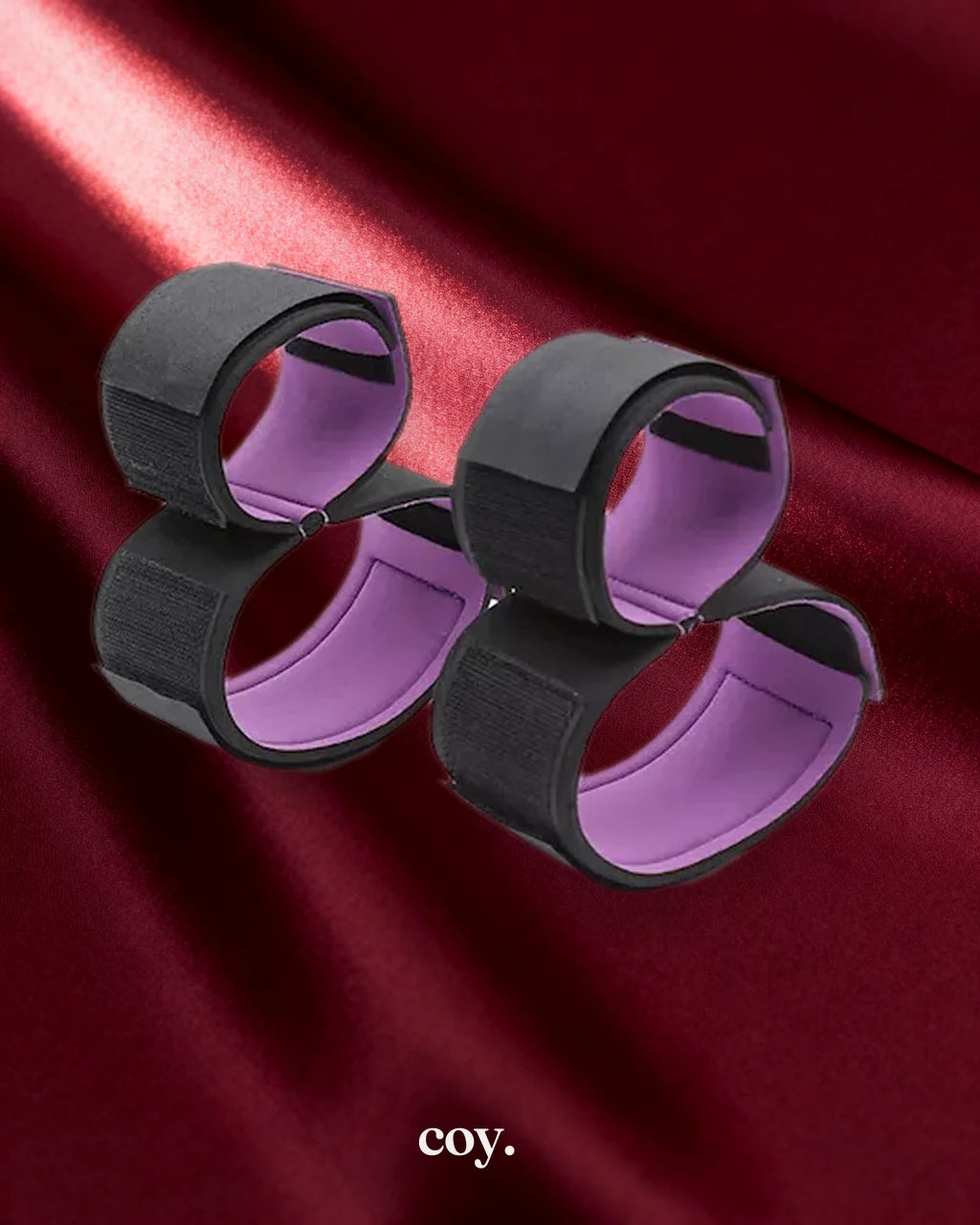 Leather Play Wrist to Thigh Restraint — Black — Coy