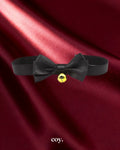 Leather Play Luxury Bow Collar Medium — Black — Coy