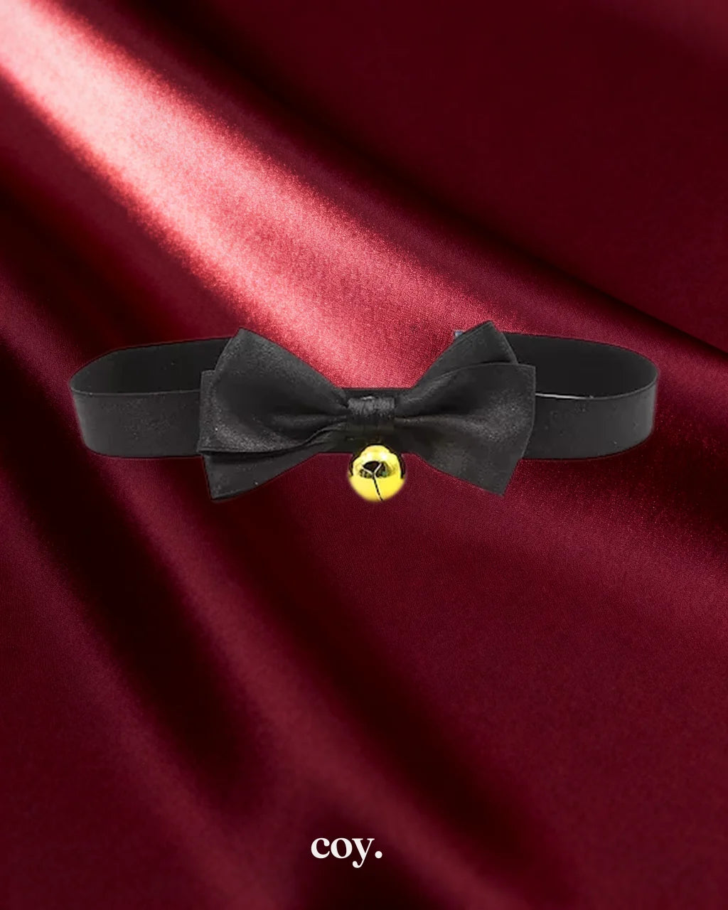 Leather Play Luxury Bow Collar Medium — Black — Coy