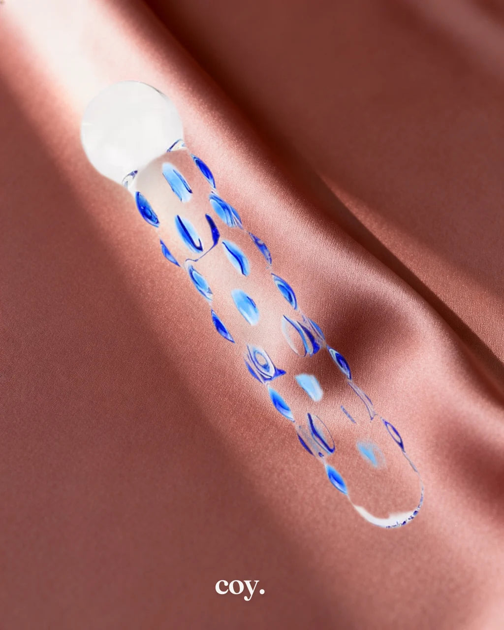 Share Satisfaction Lucent Teardrops Glass Massager 7.1 Inch — Blue — Coy