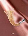 Share Satisfaction Kink Range Tassel Butt Plug 11 Inch — Gold — Coy