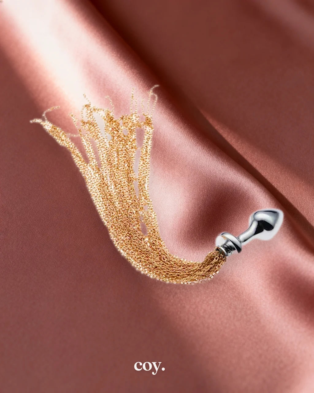 Share Satisfaction Kink Range Tassel Butt Plug 11 Inch — Gold — Coy