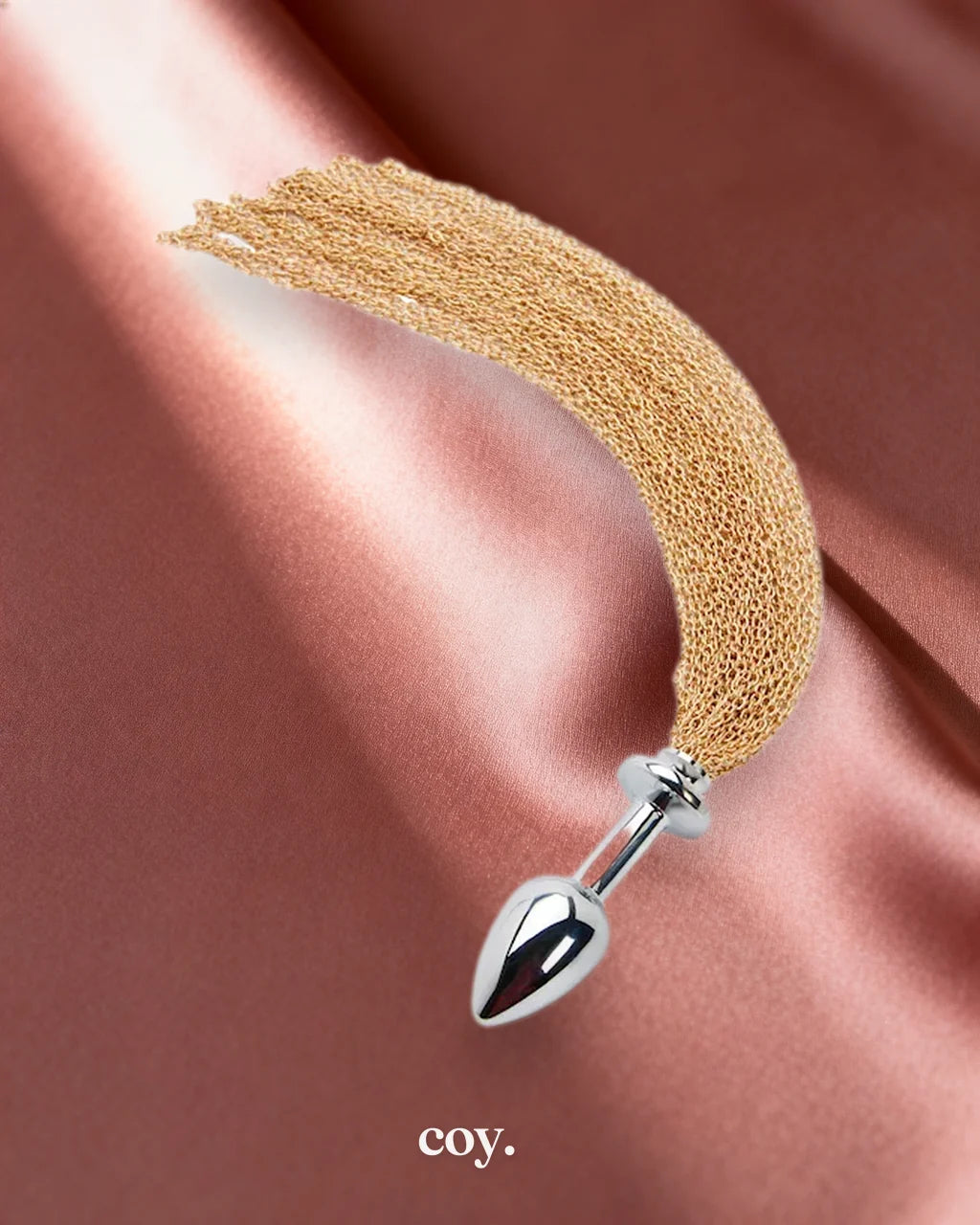 Share Satisfaction Kink Range Tassel Butt Plug 11 Inch — Gold — Coy