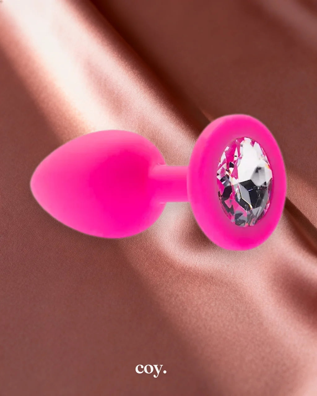 Share Satisfaction Kink Range Silicone Gemmed Butt Plug Small — Clear — Coy