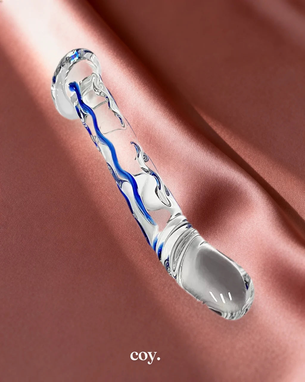 Share Satisfaction Lucent Curved Glass Massager 6.6 Inch — Blue — Coy