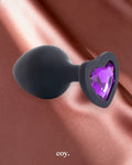 Share Satisfaction Kink Range Gemmed Butt Plug Medium — Black — Coy