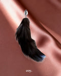 Share Satisfaction Kink Range 17.7 Inch Tailed Butt Plug — Dark Grey — Coy