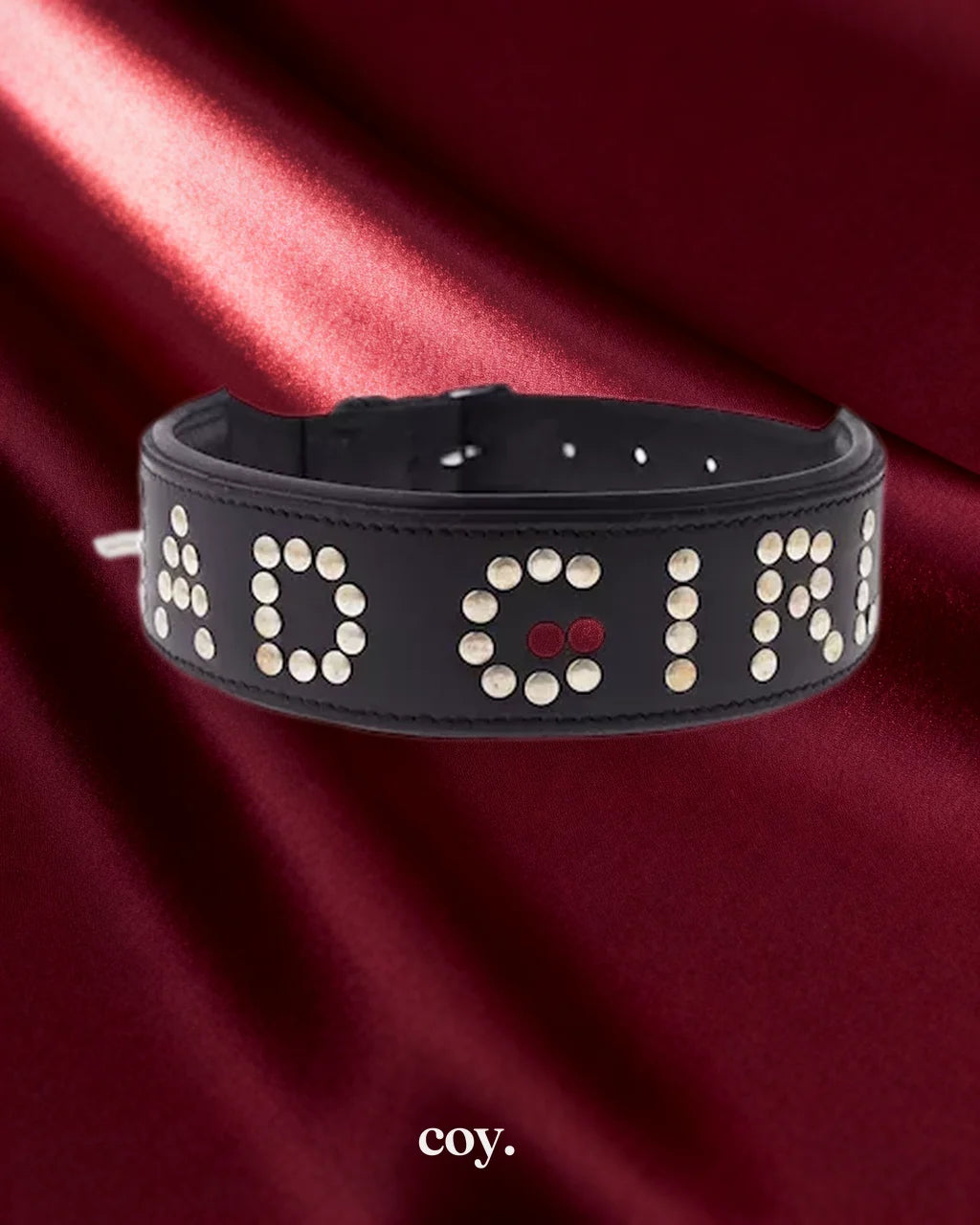 Share Satisfaction Bound X Bad Girl Studded Collar — Black / Silver — Coy