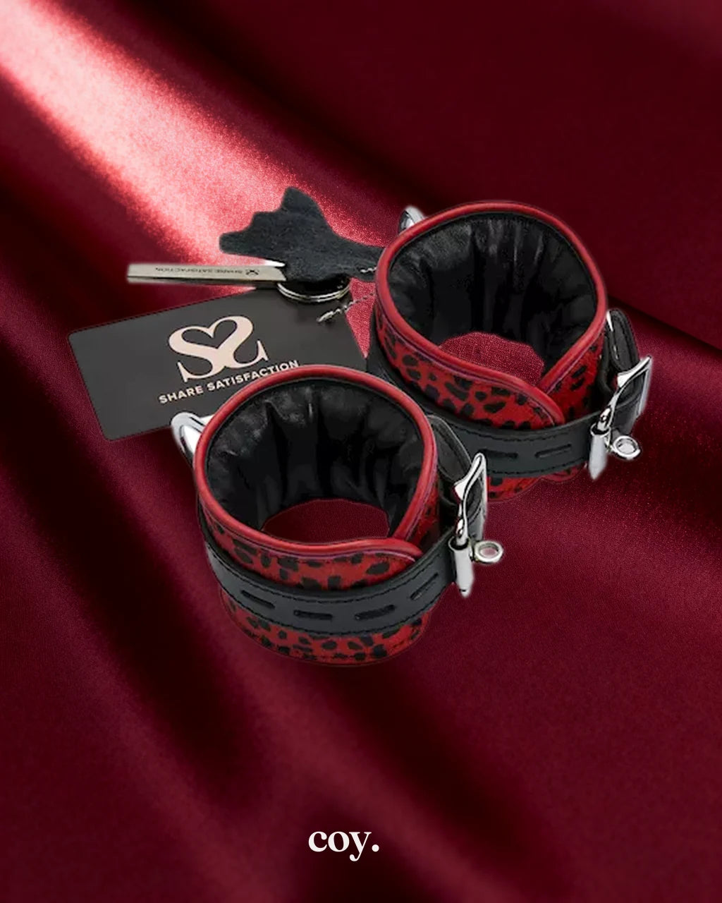 Share Satisfaction Bound X Leopard Print Hair-On Leather Cuffs — Coy
