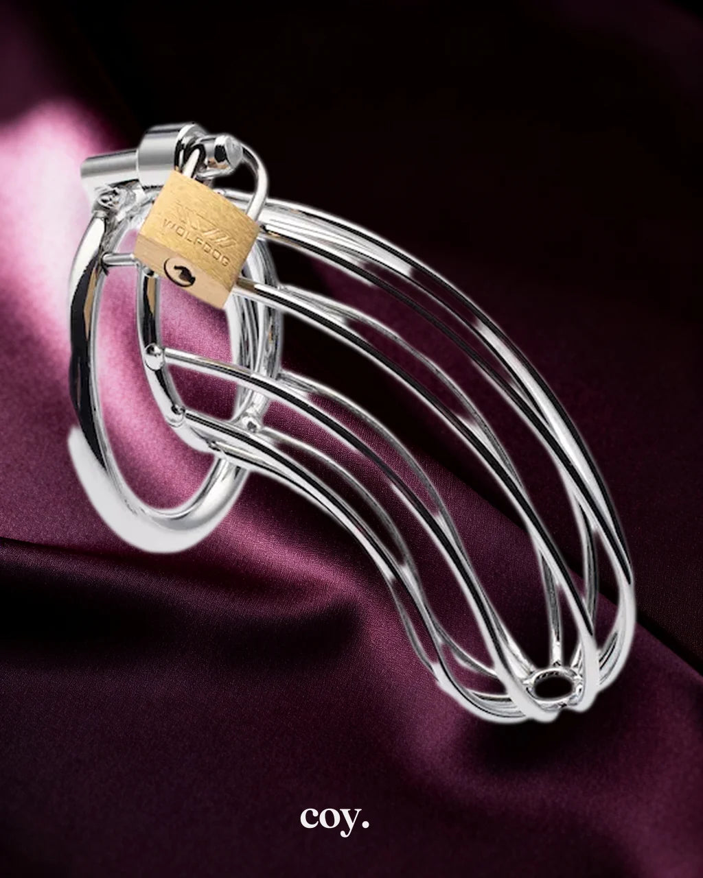 Share Satisfaction Kink Range Jail Chastity Cage 45 MM — Silver — Coy