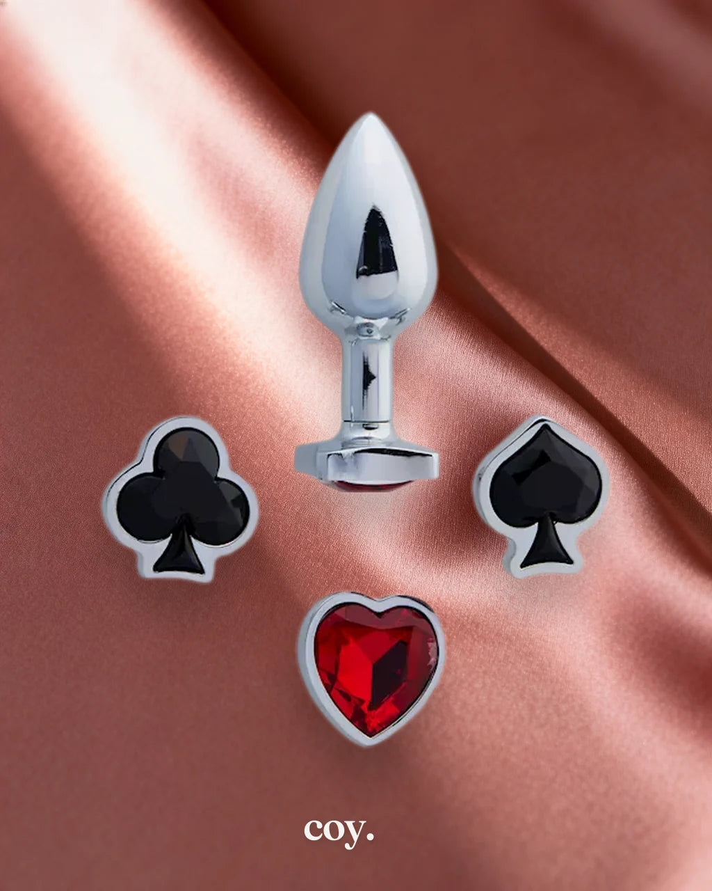 Share Satisfaction Kink Range Suits Anal Plug Set 27 MM — Silver — Coy