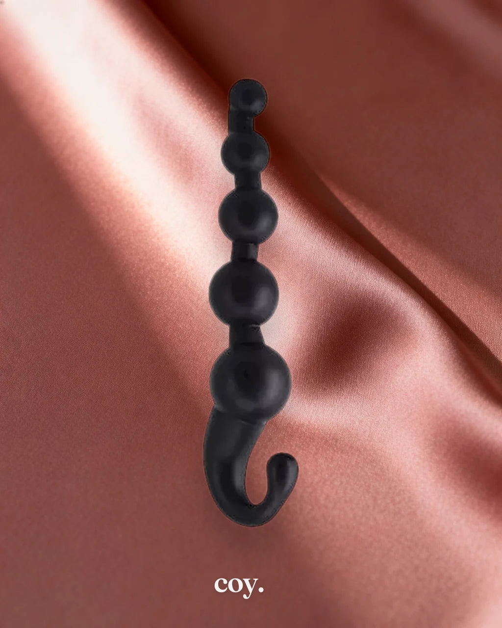 Vibe Therapy Bubble Gum Anal Beads 6.5 Inch — Black — Coy