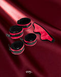 Liberator Plush Seduction Restraint & Blindfold Kit — Red/Black — Coy