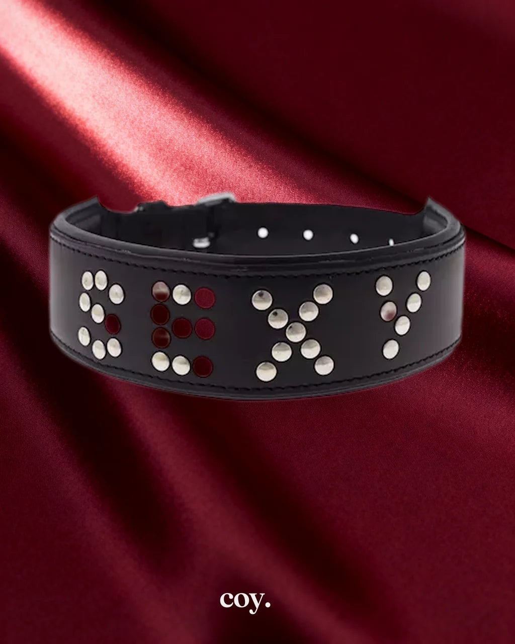 Share Satisfaction Bound X Sexy Studded Collar — Black / Silver — Coy