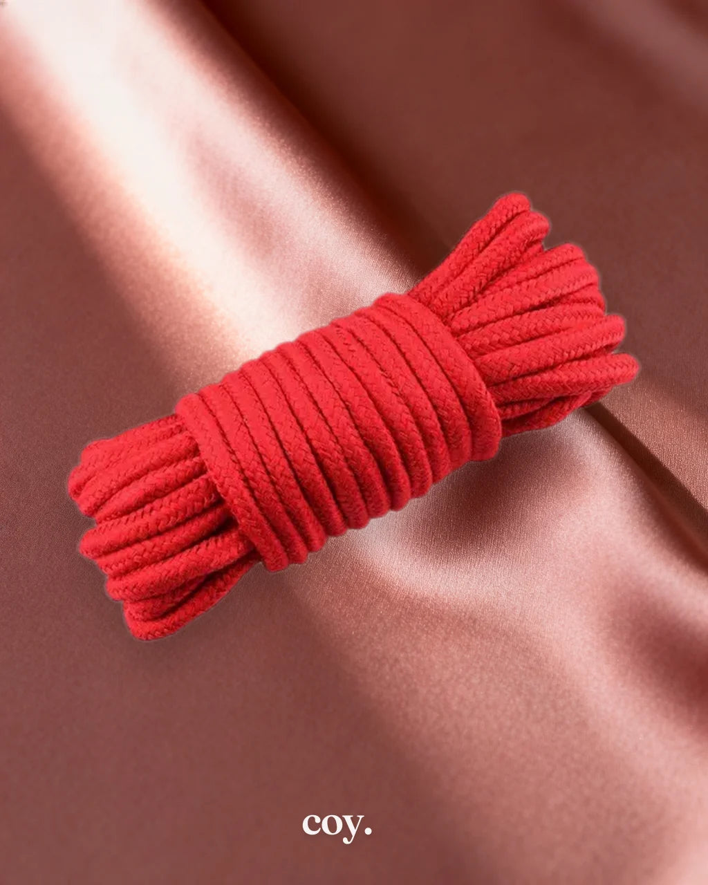 Leather Play Super Soft Cotton Rope 10m Butt Plug Tail — Red — Coy