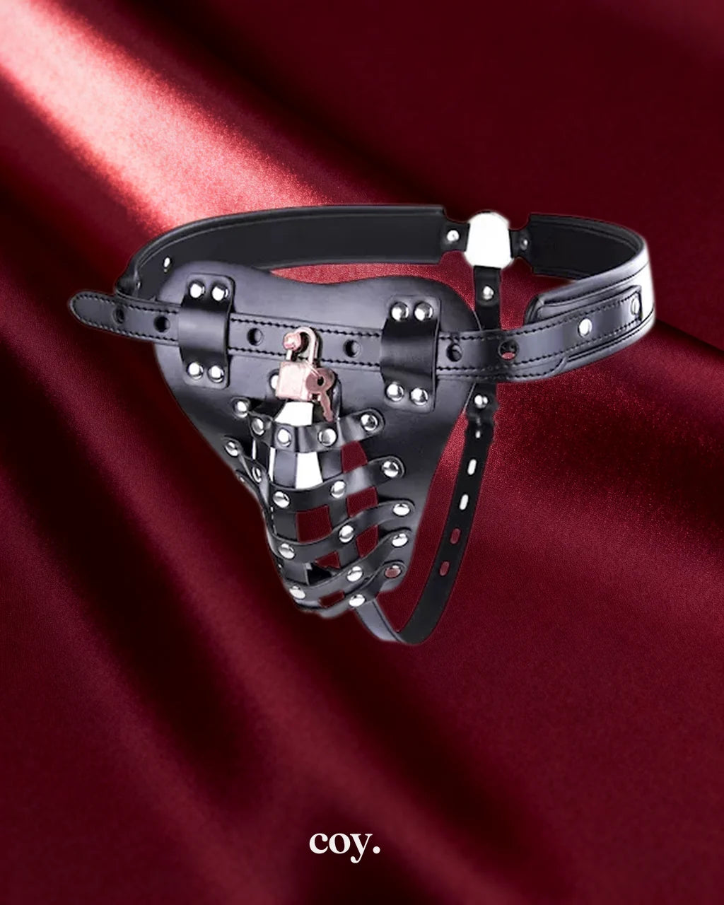 Leather Play Easy Breezy Chastity Jock Bondage Kit — Black — Coy