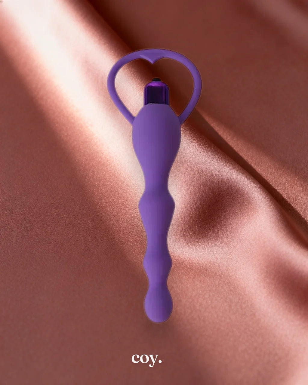 Shaki Amore Vibrating Anal Beads 7.2 Inch — Purple — Coy