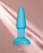 B-Vibe USB Rechargeable Rimming Plug 5.8 Inch — Teal — Coy